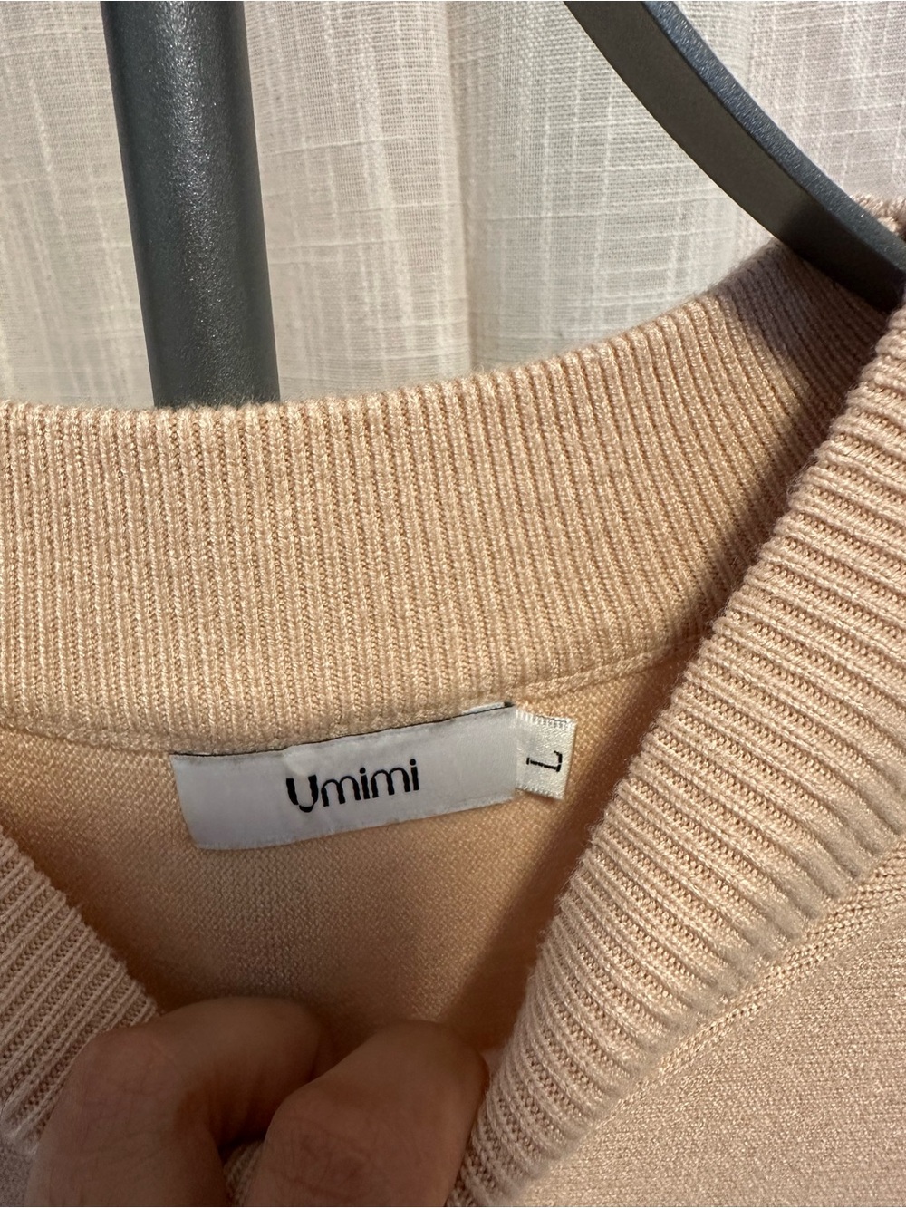 Umimi Ribbed Knit Beige Sweater Dress - Picture 3 of 8